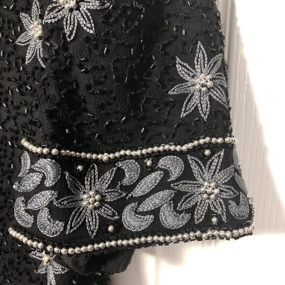 Cote D'Azur Evening vintage beaded embroidered crop top, XL - Picture 7 of 12